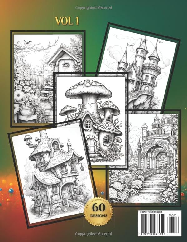 Fantasy: A Whimsical, Magical Fairyland of Castles, Cottages, and Enchanted Worlds: Adult Coloring Book for Relaxation and Creativity – Volume 1 (Fantasy Realms Coloring Series) by Flory Ana