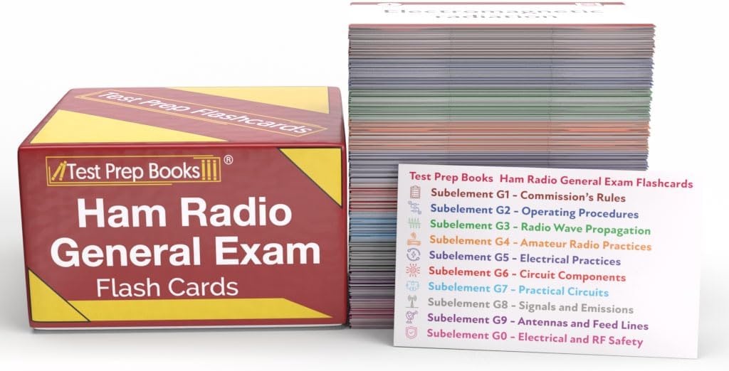 Ham Radio General Study Cards: Ham Radio General License Exam Prep and Practice Test Questions [Full Color Cards] by Test Prep Books
