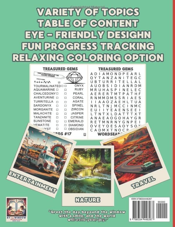 Jumbo Word Search for Adults and Seniors Extra Large Print 32 Font Size Vol.1: Eye Friendly Word Finds with 1370 Hand-Picked Words with Relaxing ... Puzzles Retro Nostalgic Topics included. by BY THE WINDOW PRODUCTION