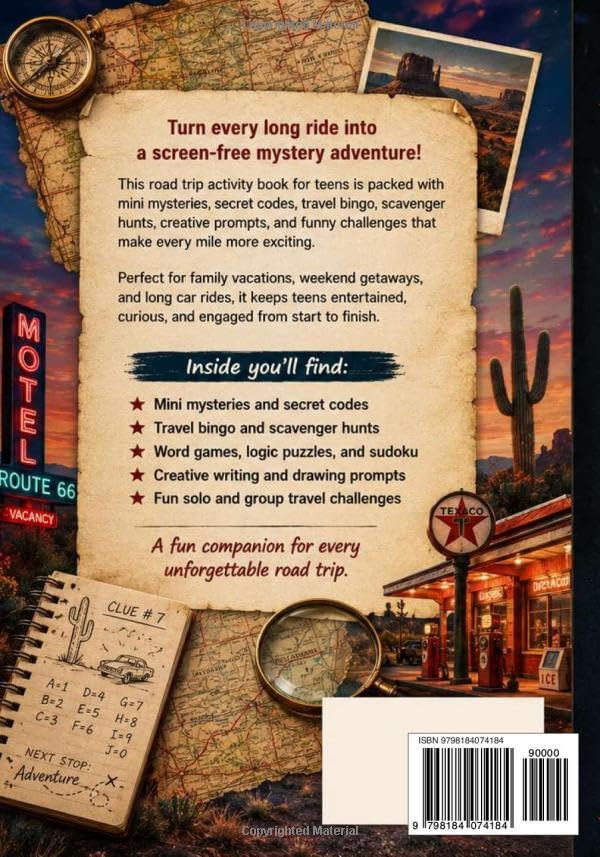 The Great Road Trip Mystery Challenge for Teens: Screen-Free Travel Games, Mini Mysteries, Secret Codes, Scavenger Hunts, Bingo and Funny Challenges for Long Car Rides and Family Vacations by STYLE