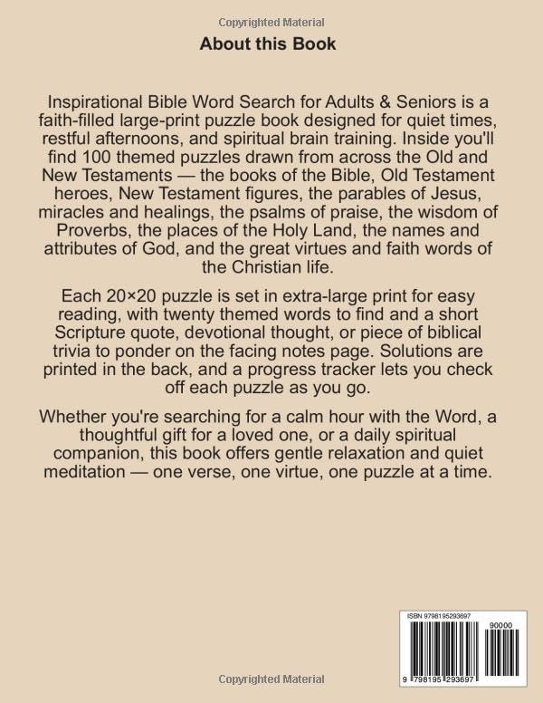 Inspirational Bible Word Search for Adults & Seniors: Large Print Puzzles with Scripture & Faith Words – Relaxation & Spiritual Brain Training by Ralph Caldwell