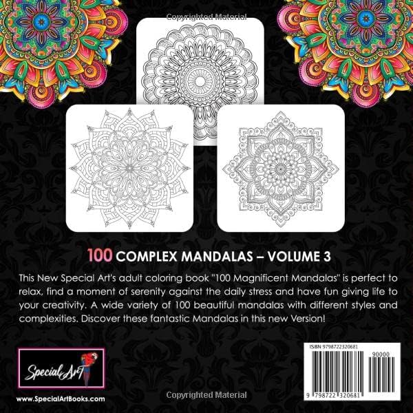 100 Magnificent Mandalas: An Adult Coloring Book with more than 100 Beautiful and Relaxing Mandalas for Stress Relief and Relaxation. (Volume 3) (Mandalas Coloring Books Collection) by Special Art