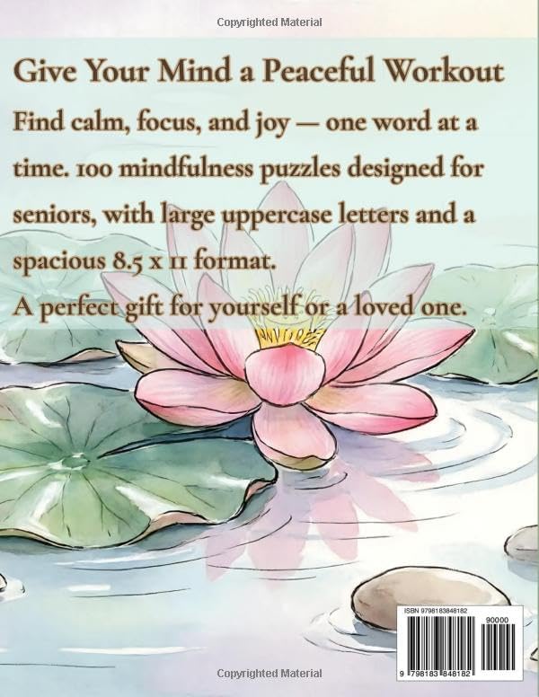 Mindfulness Word Search for Seniors: Large Print 100 Relaxing Puzzles with 24 Words Each: Easy-to-Read Brain Games for Elderly – 8.5x11, Solutions ... for Adults: Large Print Relaxing Activities) by Сас Vladimirova