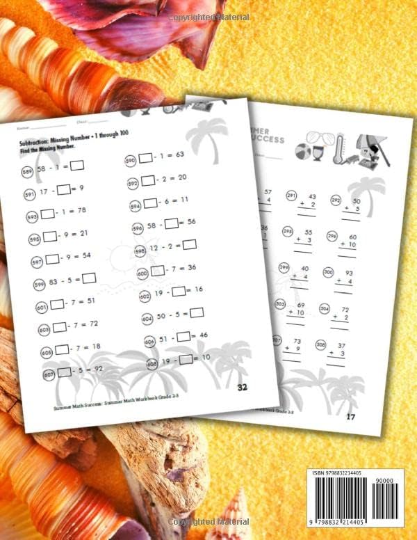 Summer Math Success: Summer Math Workbook 2-3: 180 Worksheets of Addition, Subtraction, Multiplication, Division and More by All Seasons Math