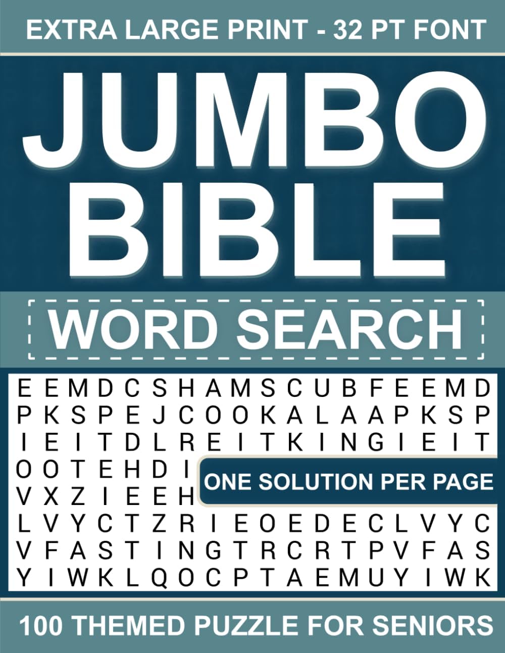 Jumbo Bible Word Search for Seniors: 100 Extra Large Print Puzzles with Classic Biblical Themes and 32 Pt Font Solutions for Easy Reading and Fun! by Tobias Hart