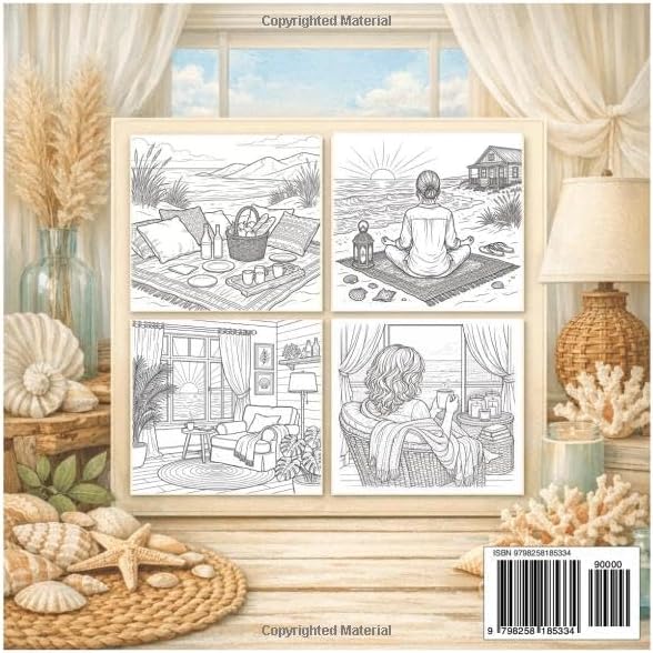 Cozy Summer Escape by the Beach: A Coloring Book for Teens & Adults: 40 Relaxing Coastal Retreat Scenes with Breezy Interiors, Sunset Moments, and ... A Coloring Book Series for Teens and Adults) by Little Artist & Sons