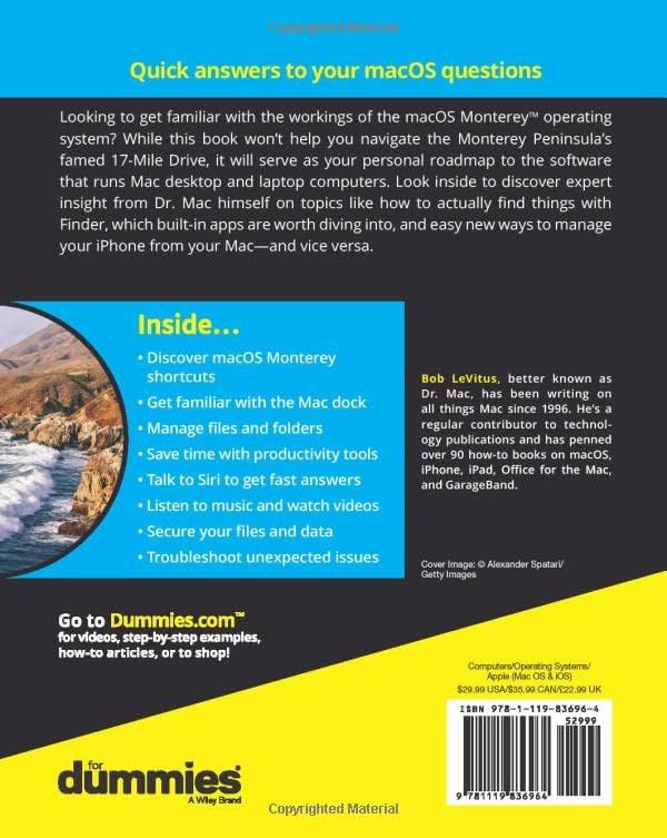 macOS Monterey For Dummies (For Dummies (Computer/Tech)) by Bob LeVitus