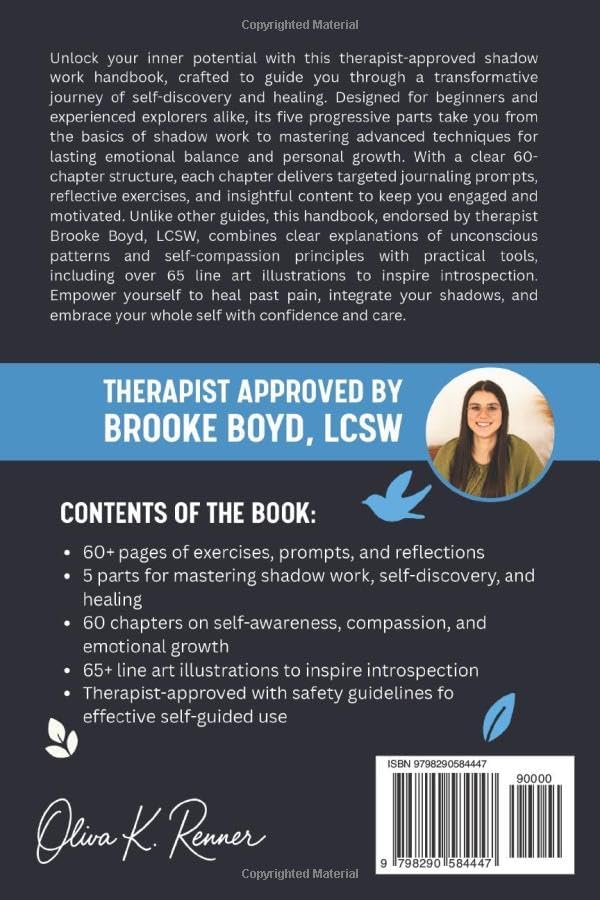 Shadow Work Journal & Workbook: Therapist Approved 5 in 1 Self Therapy Book to Explore Your Depths, Repair Inner Wounds and Integrate Your Shadows by Olivia K. Renner