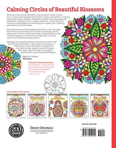 Flower Mandalas Coloring Book (Design Originals) 30 Beginner-Friendly and Relaxing Floral Art Activities on Extra-Thick Perforated Paper that Resists Bleed Through by Thaneeya McArdle