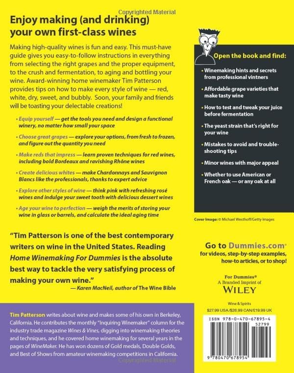Home Winemaking For Dummies by Tim Patterson
