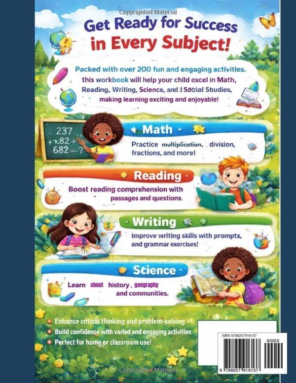 4th Grade All-Subject Workbook: 200+ Fun Activities to Boost Math, Reading, Writing, Science & Social Studies Skills (ACE EDUCATION) by Cindy B. Loflin