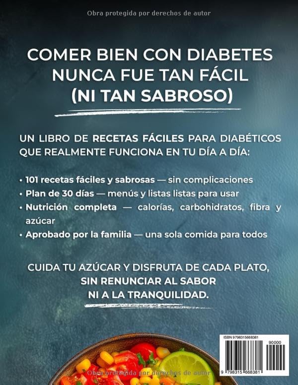 Recetas Fáciles para Diabéticos en Español: Come Sin Miedo con la Guía Definitiva para Diabetes Tipo 2 y Prediabetes | Plan Nutricional de 30 Días Incluido (Diabetes Made Simple) (Spanish Edition) by Emma Lane