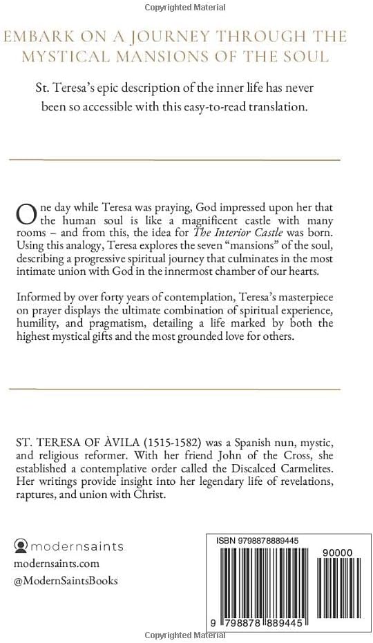 The Interior Castle: A Modern Translation (The Modern Saints Series — Fresh and Faithful Christian Classics) (Revised and Easy-to-Read with Sidenotes) by St. Teresa of Avila
