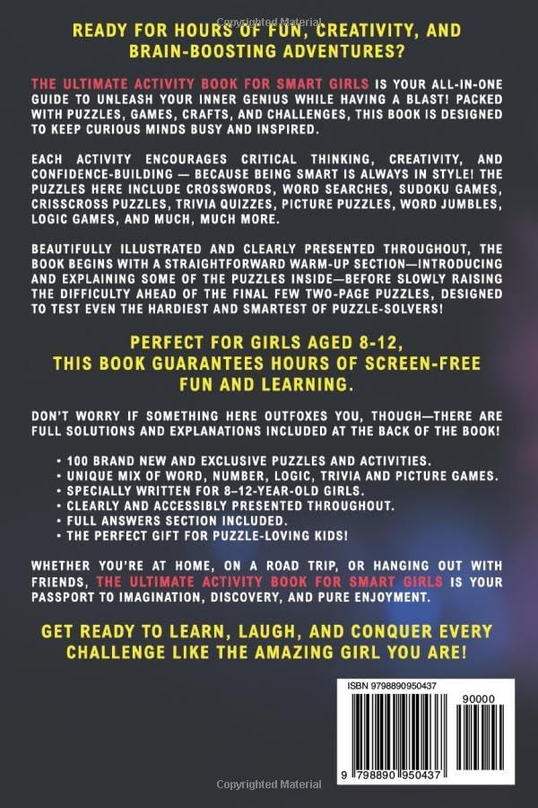 The Ultimate Activity Book for Smart Girls: Tricky Brain Teasers, Mind Games and Logic Puzzle Activities for Girls 8-12 (Activity Books for Kids) by IQ Street