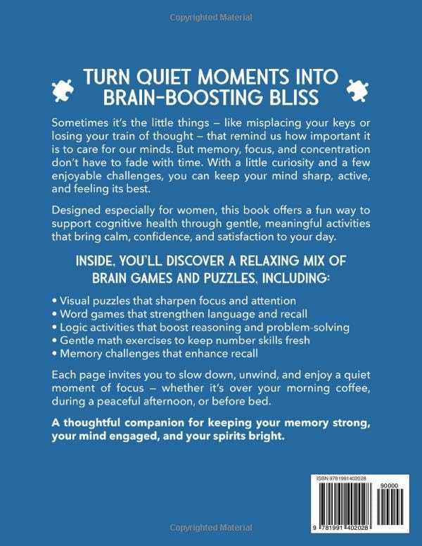 Memory Activity Book for Senior Women: Relaxing Brain Games and Puzzles in Large Print to Keep the Mind Engaged, Sharp, and Happy by Rita Dennison