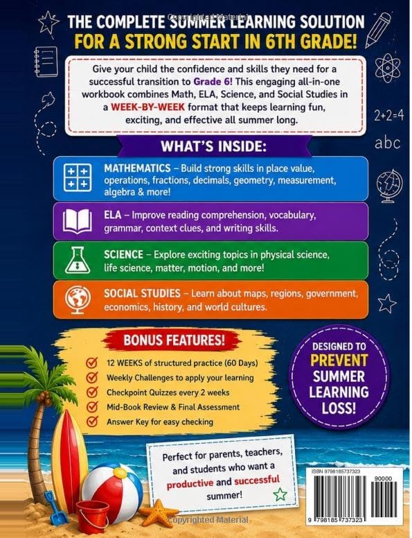 Summer All Subjects Workbook Grade 5 to Grade 6: Complete Summer Learning Workbook with Math, ELA, Science & Social Studies (CoreReady Workbooks) by Amelia C. Rowan