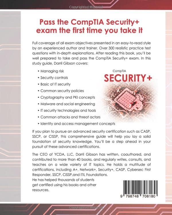 CompTIA Security+ Get Certified Get Ahead: SY0-601 Study Guide by Darril Gibson
