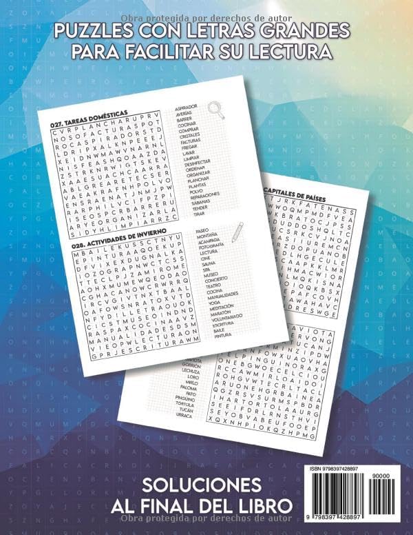 Sopa de Letras Para Adultos en Español con Letra Grande: Gran Colección 4 en 1 con 8000+ Palabras y 400+ Puzles - Spanish Word Search For Adults Large Print (Spanish Edition) by Zanipe Books