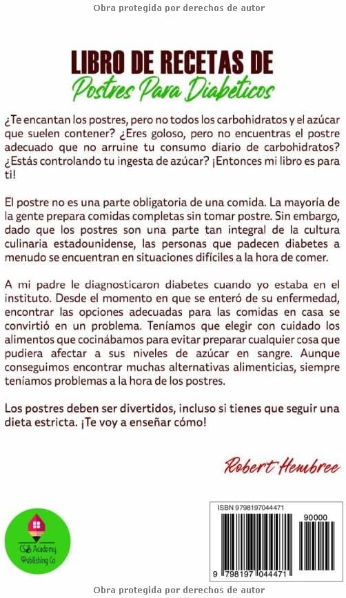 Libro de recetas de postres para diabéticos (Spanish Edition) by Robert Hembree