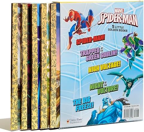 Spider-Man Little Golden Book Library (Marvel): Spider-Man!; Trapped by the Green Goblin; The Big Freeze!; High Voltage!; Night of the Vulture! by Various
