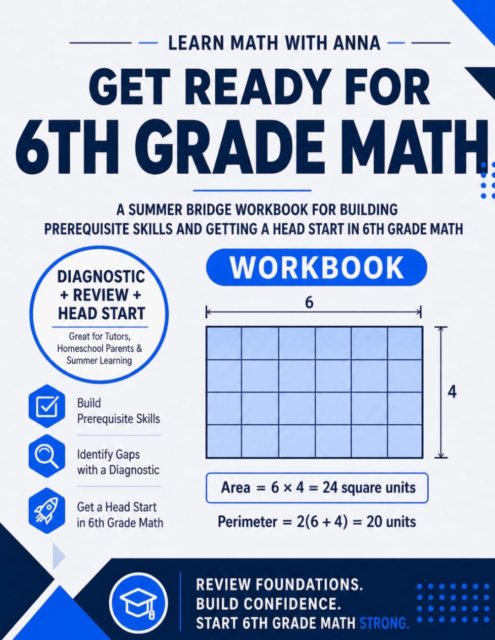 Get Ready for 6th Grade Math: A Summer Bridge Workbook: For Building Prerequisite Skills and Getting a Head Start in Math Class (Get Ready for Math Class) by Learn Math with Anna