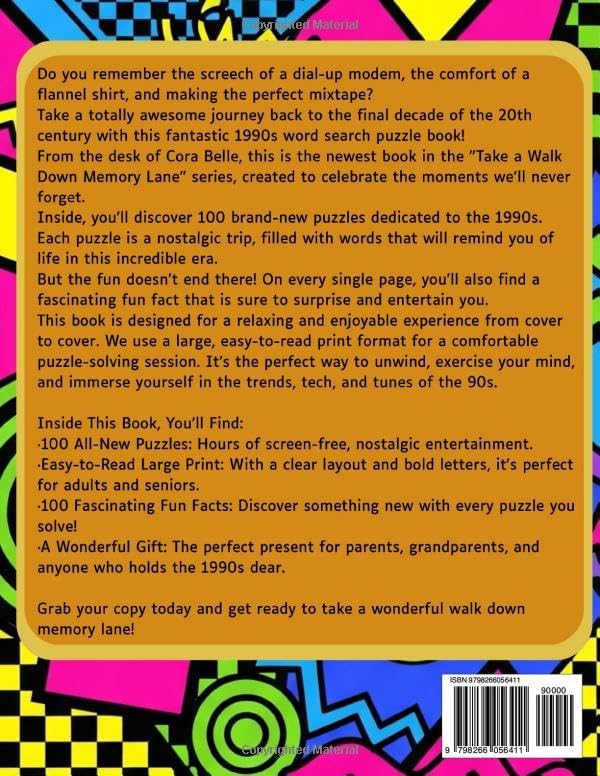All That 1990s Word Search: A Large Print Puzzle Book for Adults & Seniors Featuring the Flyest Decade (Take a Walk Down Memory Lane) by Cora Belle