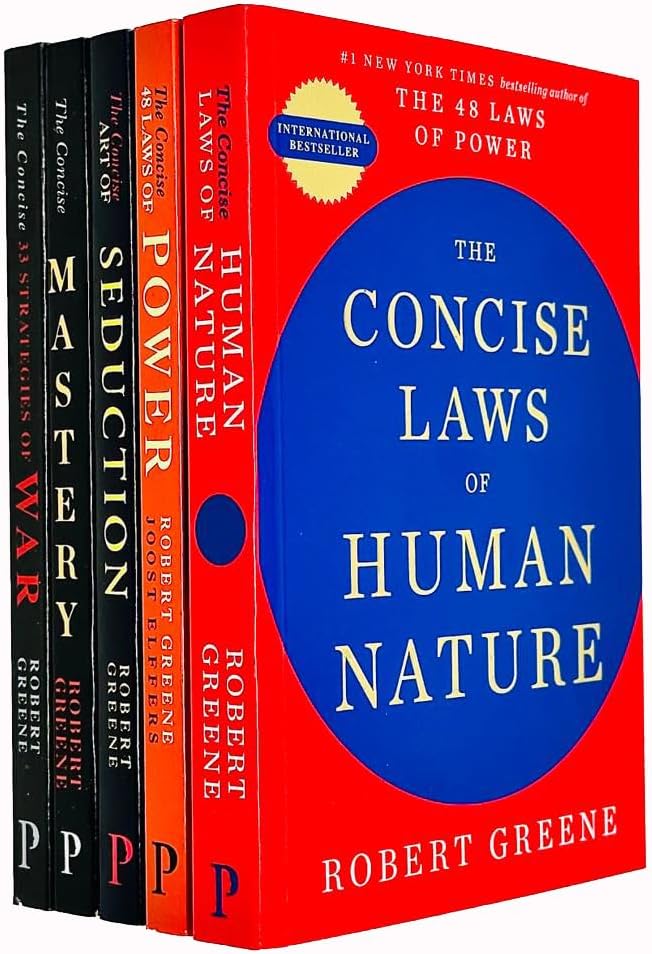 The Modern Machiavellian Series 5 Books Collection Set By Robert Greene(The Concise Laws of Human Nature, 48 Laws Of Power, Art of Seduction, The Concise Mastery & 33 Strategies of War) by Robert Greene