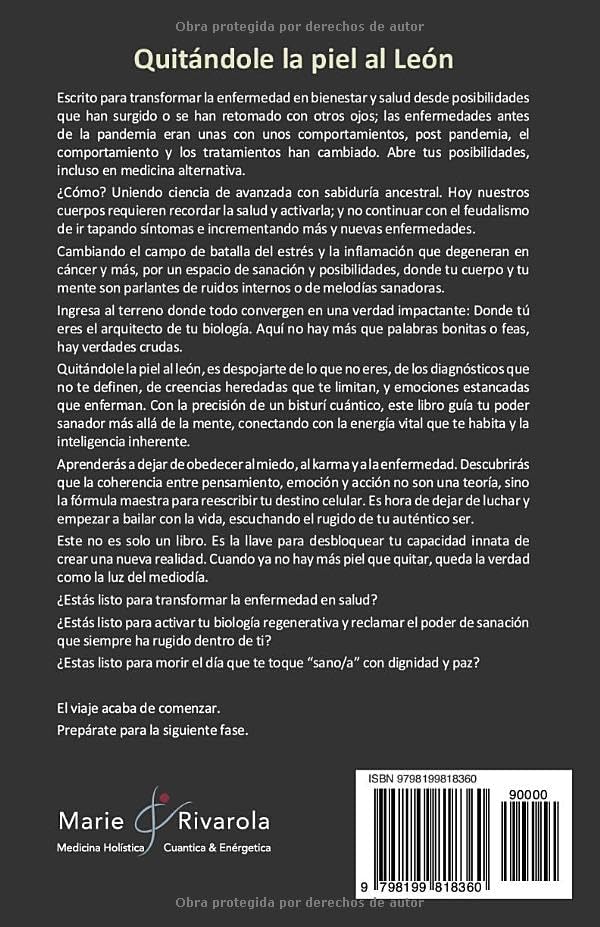 Quitándole la piel al León: Un libro incómodo porque la verdad también cura (Spanish Edition) by María Elena Rivarola Anaya