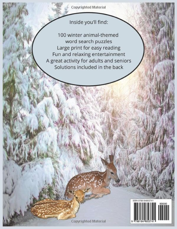 Winter Animals Word Search Puzzle Book: 100 Large Print Wildlife Puzzles by Brian McClanahan