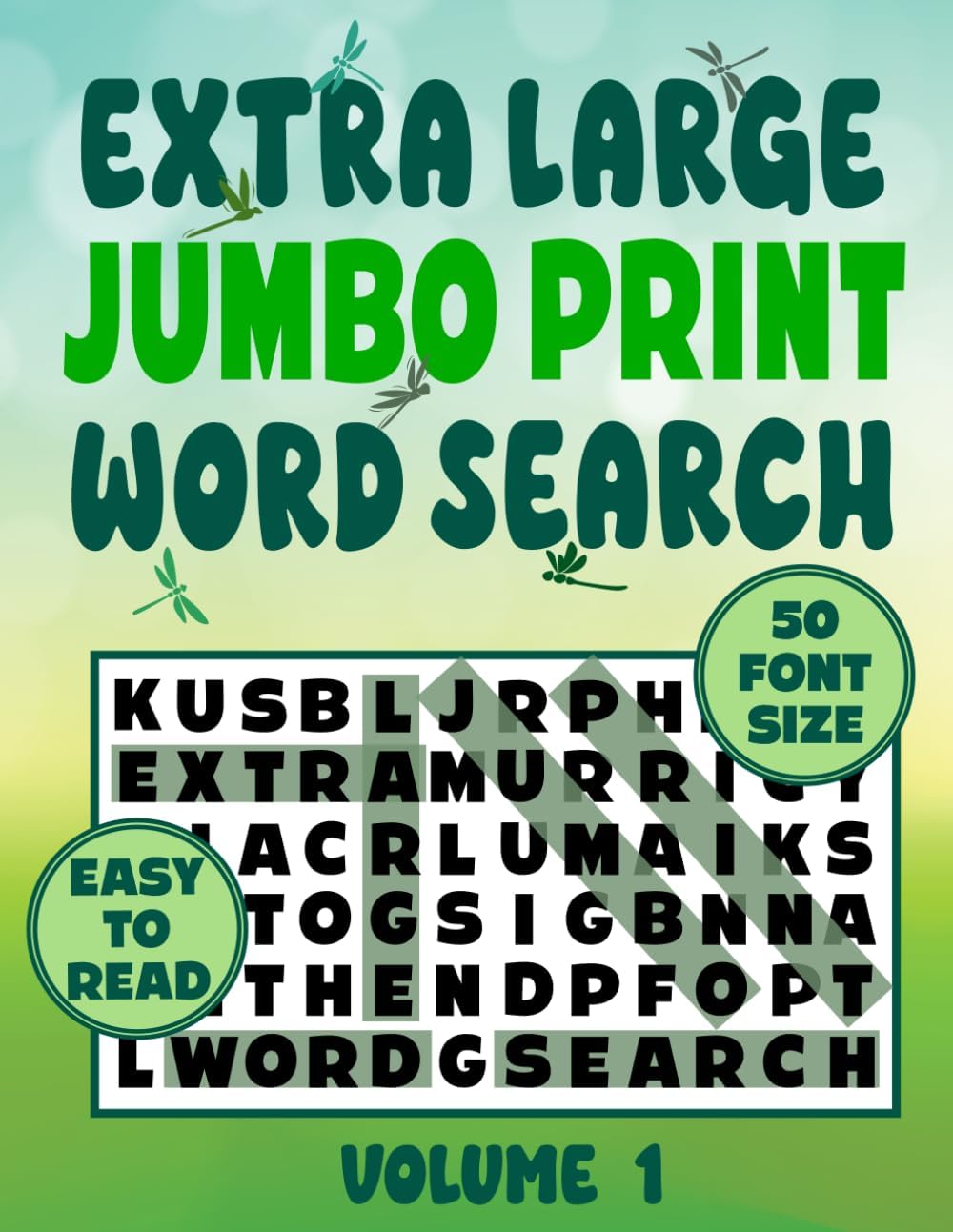 Extra Large Jumbo Print Word Search 50 Font Size - Volume 1: Easy To Read Word Find Puzzles for Older, Senior Eyes by PuzzlePup Publishing