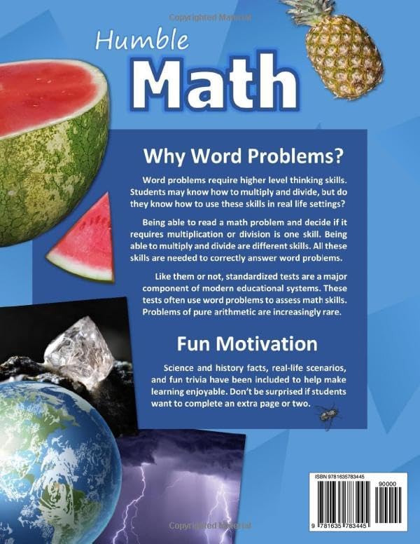 Humble Math – Word Problems (Book II): Grade 4 / Grade 5 (Ages 9-11) Multiplication, Division, Addition, and Subtraction Story Problems: Real-Life ... Workbook (With Answers) 4th Grade / 5th Grade by Humble Math