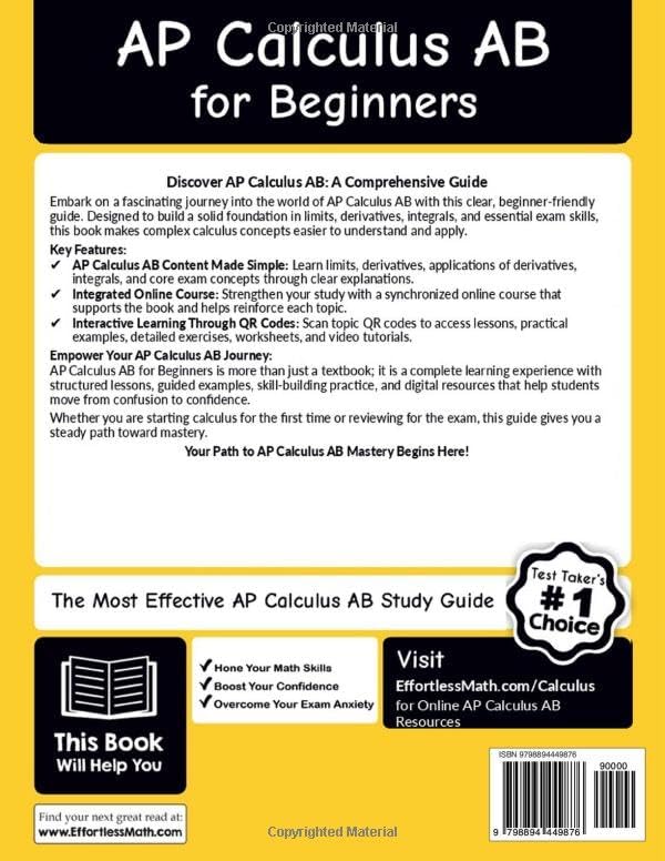 AP Calculus AB for Beginners: The Ultimate Step by Step Guide to Preparing for the AP Calculus AB Exam by Reza Nazari