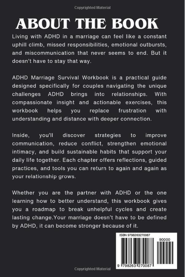 ADHD Marriage Survival Workbook: Practical Exercises to Improve Communication Deepen Connection and Strengthen Relationships by Elena J. Carter