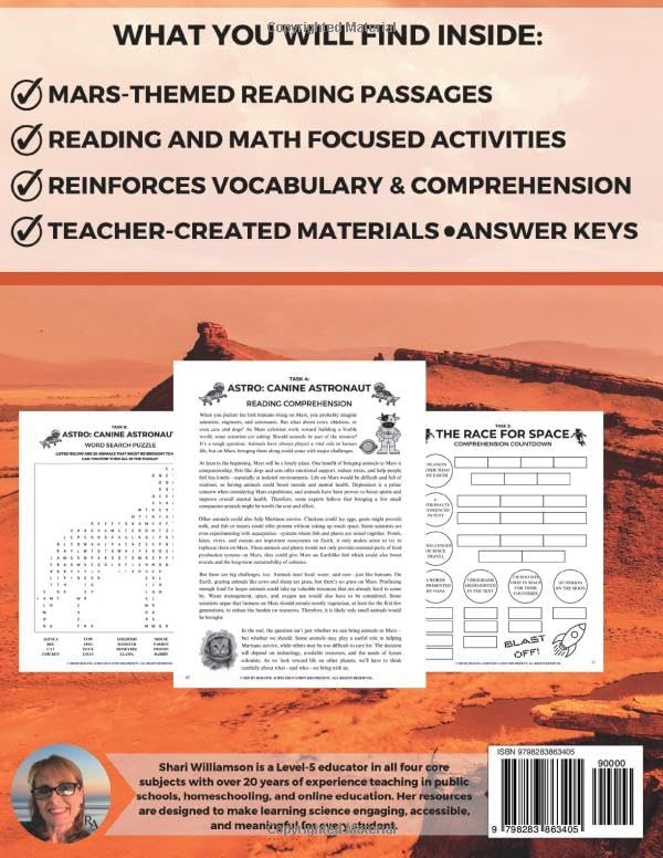 Mission to Mars: A Summer Enrichment Middle School Adventure: All Subjects Workbook Great Summer Activities Middle School (Summer Explorers Series: Middle School Enrichment) by Shari A Williamson