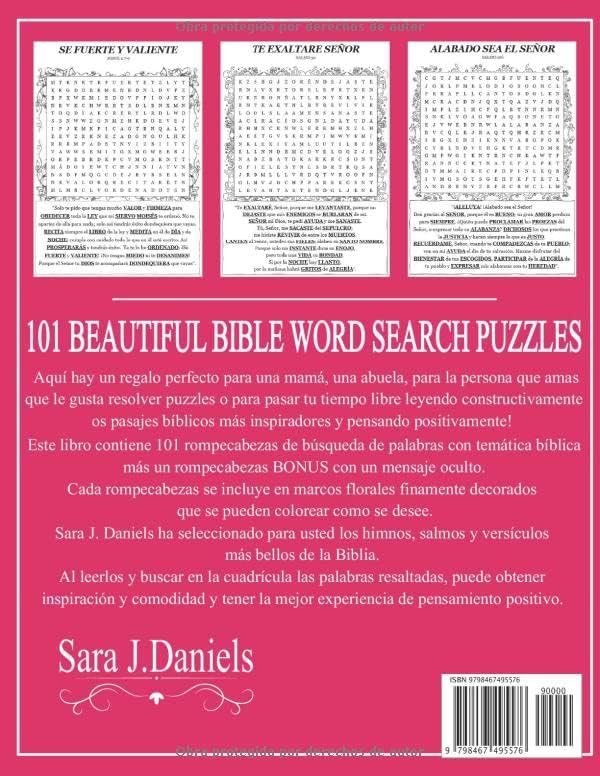 SOPA DE LETRAS DE LA BIBLIA: 101 Rompecabezas para Personas Mayores y Adultos. Un Regalo Perfecto para Mantener la Mente Activa y Alimentarla con Pensamientos Positivos. (Spanish Edition) by Sara J. Daniels