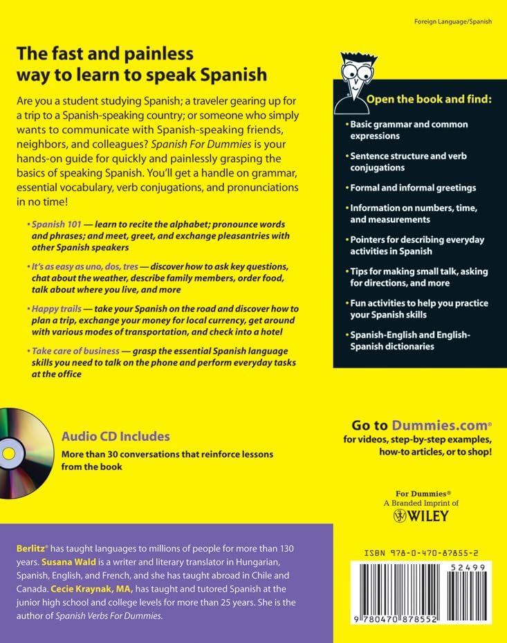 Spanish For Dummies (For Dummies Series) by Susana Wald