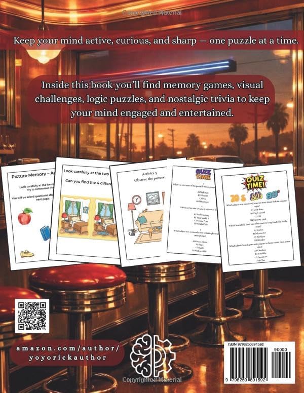 Memory Games for Seniors: Simple Brain Exercises, Recall Challenges and Visual Puzzles to Keep Your Mind Sharp – Large Print Edition by Yoyo Rick