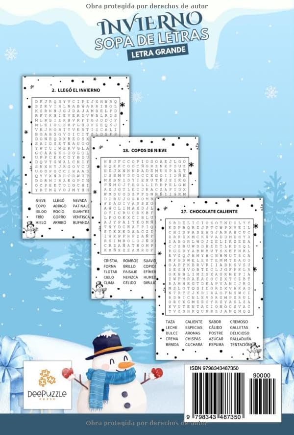 Invierno Sopa de Letras Letra Grande para Adultos, Personas Mayores y Adolescentes: Spanish Winter Word Search Large Print for Adults, Seniors & Teens. (Spanish Edition) by Deepuzzle Press