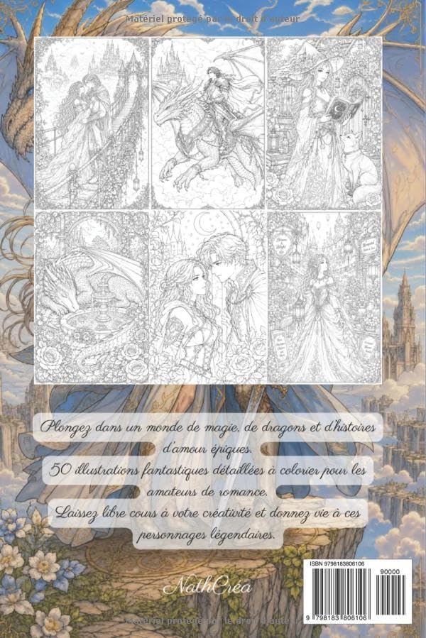 Romantasy - Livre de coloriage adulte: 50 Illustrations à colorier (French Edition) by Nath Créa
