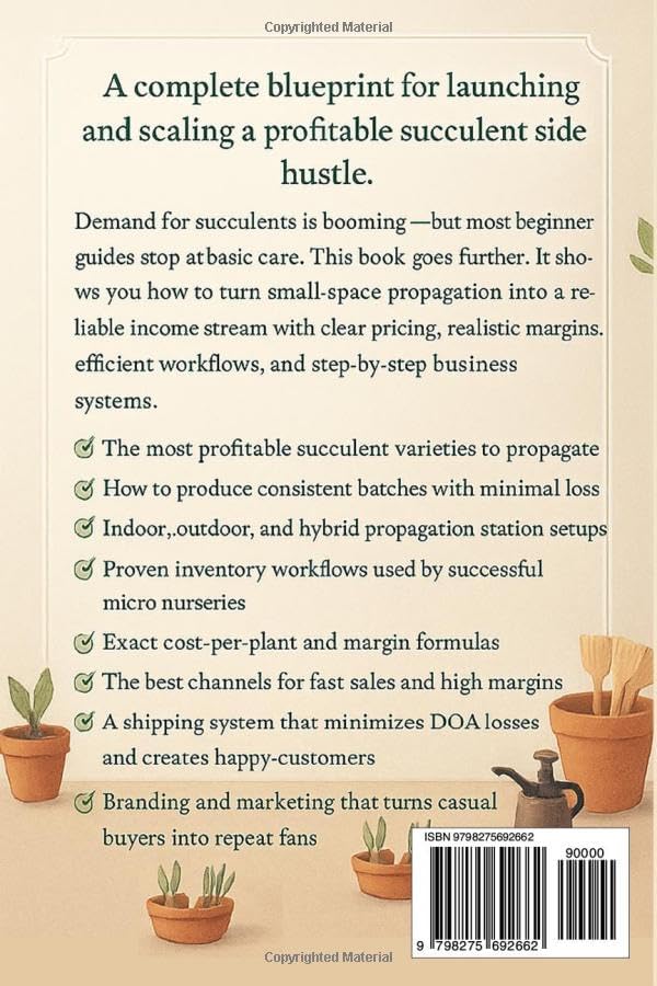 Profitable Succulent Propagation at Home: How to Start a Small Space Succulent Business, and Build a Thriving Plant Side Hustle by S. Denise Hoyle MBA