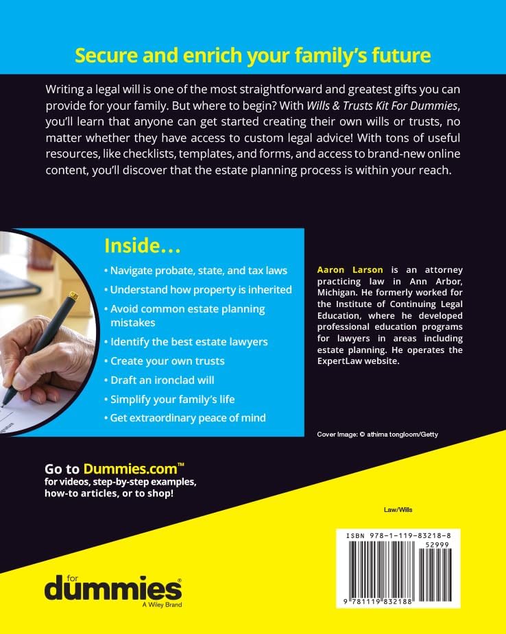 Wills & Trusts Kit For Dummies (For Dummies (Business & Personal Finance)) by Aaron Larson
