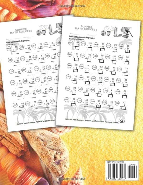 Summer Math Success: Addition And Subtraction Workbook Grade 2: 2nd Grade Addition and Subtraction Workbook: Kids Ages 7-8 (Answer Key Included) by All Seasons Math