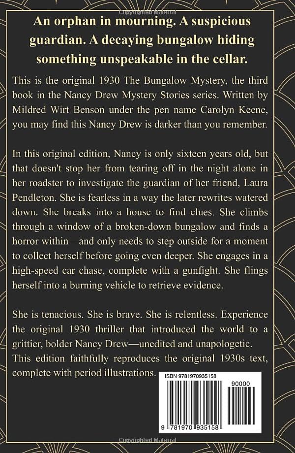 1930s Original Nancy Drew- The Bungalow Mystery: Vintage Nancy Drew Book 3 (Vintage Nancy Drew Book Set: 1930s Original Nancy Drew Mystery Series) by Carolyn Keene