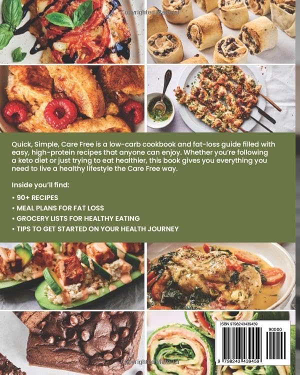 Quick, Simple, Care Free: A low-carb cookbook for fat-loss packed with meal plans, grocery lists, easy high-protein recipes and healthy desserts by Irick Wiggins