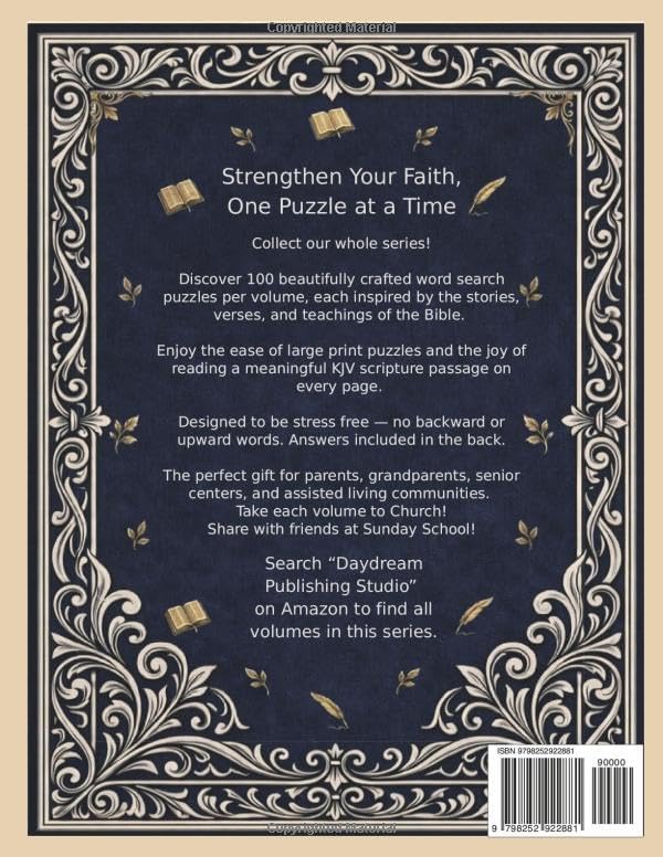 Bible Word Search Large Print for Seniors: Volume 5: Heroes of the Bible 100 Inspiring KJV Scripture Puzzles with Verses for Adults and Elderly by Daydream Publishing Studio