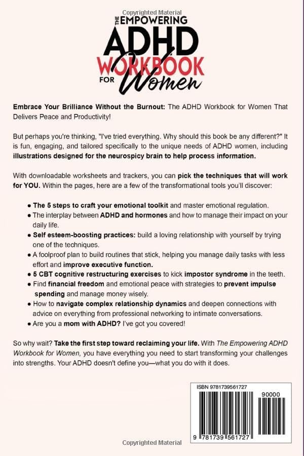 The Empowering ADHD Workbook for Women: Evidence-based techniques and actionable tools to improve executive function, relationships, self-esteem, and emotional regulation by Estelle Rose