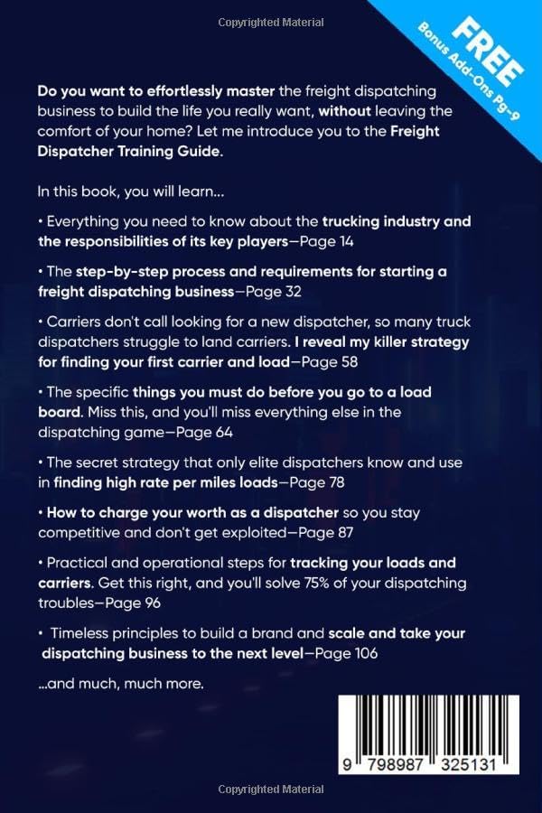 Freight Dispatcher Training: How to Build and Run a Successful Truck Dispatching Business Without Owning a Single Truck: Turn Around Your Financial Situation From the Comfort of Your Home by Kayla Hobson