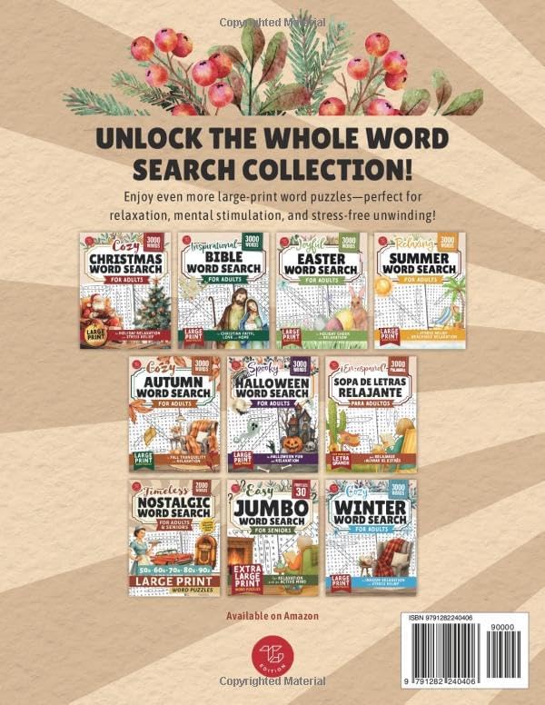 Nostalgic Christmas Word Search for Adults & Seniors: Large Print Word Puzzles for Holiday Relaxation & Nostalgia (Word Find Books For Adults) by TG Edition