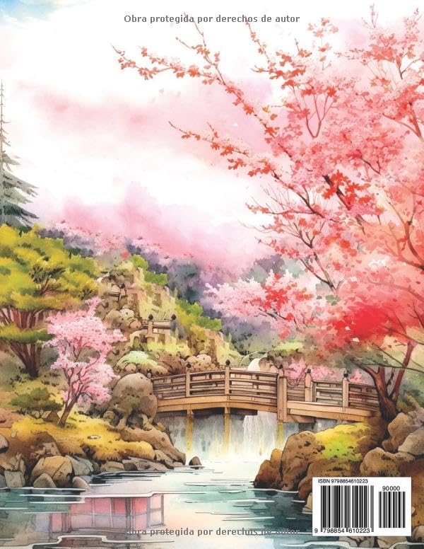 Paisajes Japoneses: Libro de Colorear para Adultos con Relajantes Jardines (Spanish Edition) by Lined Crafts Edition