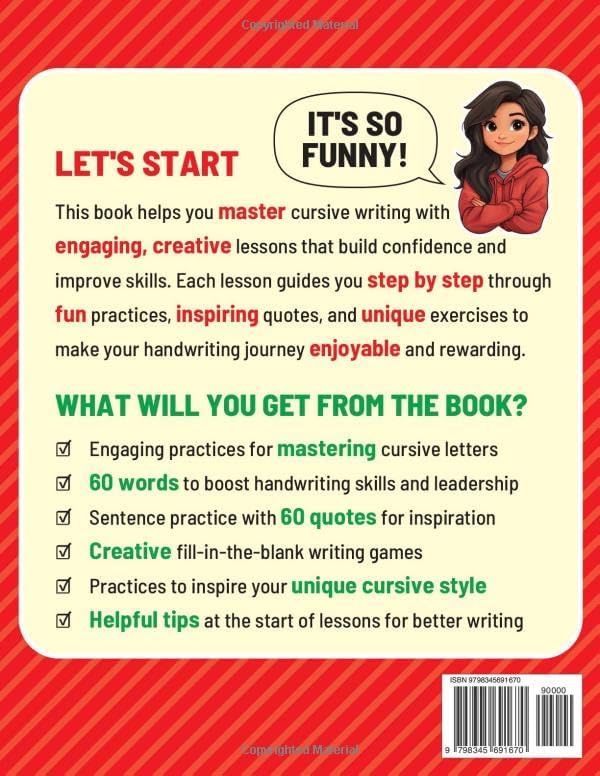 Cursive Handwriting Workbook for Teens: Creative and engaging exercises to perfect your cursive writing skills by Justin Du